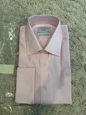 Charles Tyrwhitt Light Pink Subtle Check Dress Shirt